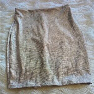 Lulu's Leading Light Metallic Mini Skirt Shimmer Bodycon Small Stretchy Zip Back